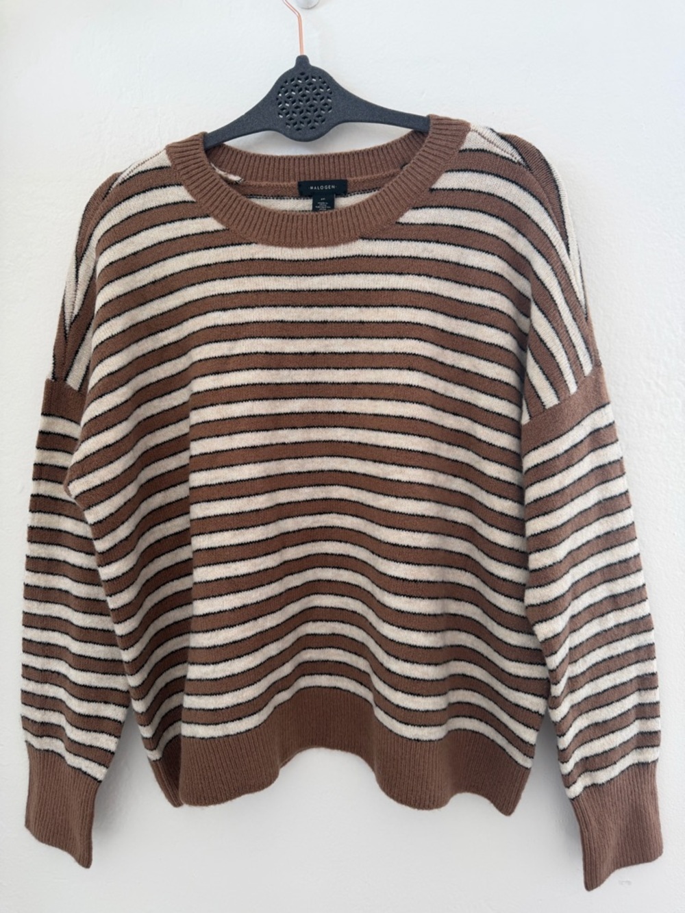 Halogen®Stripe Crewneck Sweater Medium - Picture 2 of 11